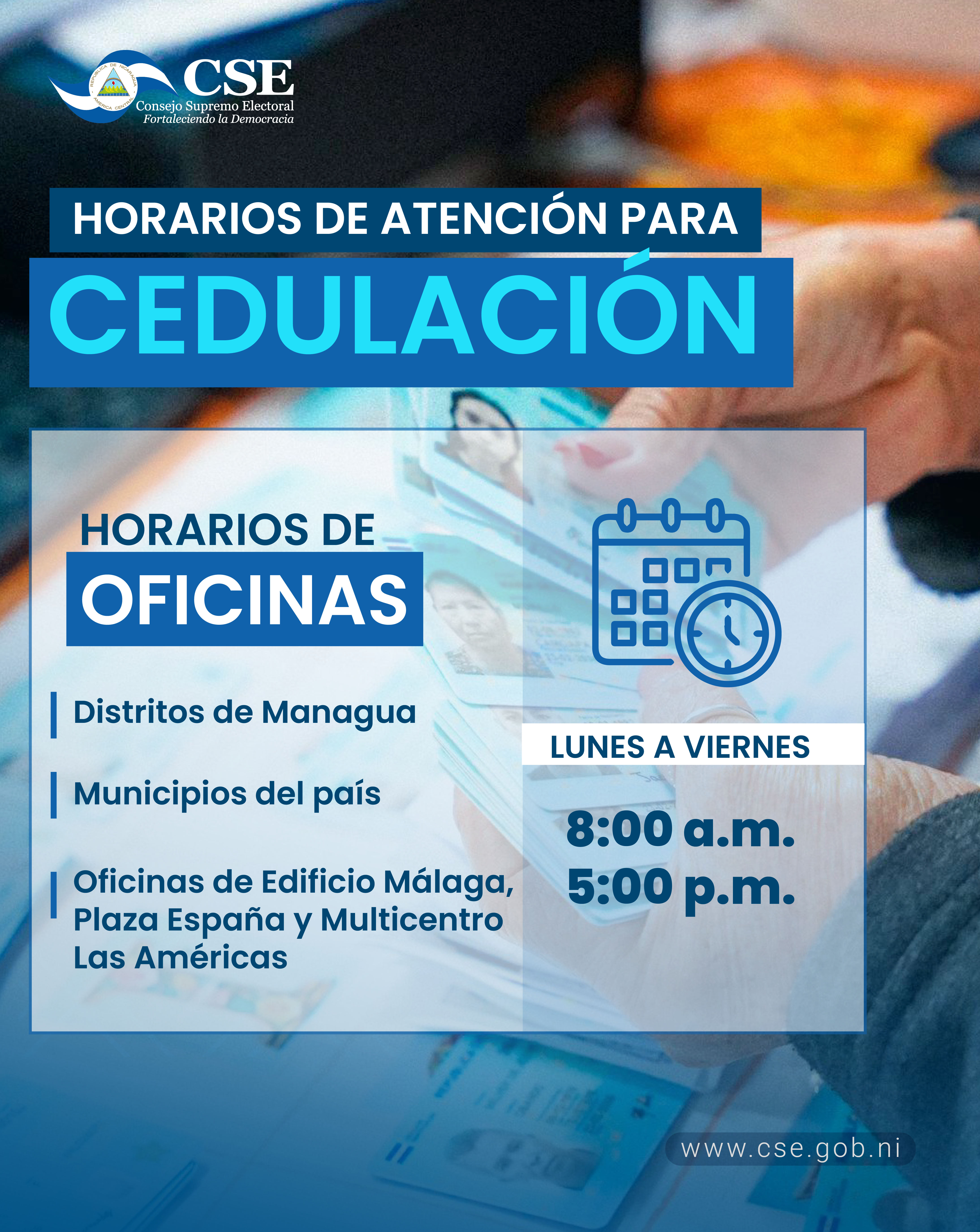 Horarios-Cedulación